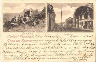 1900 Fogaras, Fagaras; cigány verem, Bethlen utca. Thierfeld Dávid kiadása / Gypsy folklore, stack, street view (fl)