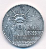 Franciaország 1986. 100Fr Ag A Szabadság szobor 100. évfordulója T:1- kis ph. France 1986. 100 Francs Ag Centennial - Statue of Liberty C:AU small edge error Krause KM#960