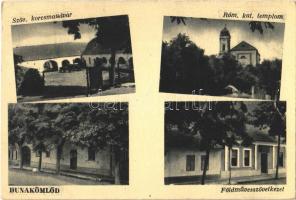 Dunakömlőd (Paks), Szövetkezeti korcsmaudvar, római katolikus templom, Földművesszövetkezet (gyűrődés / crease)