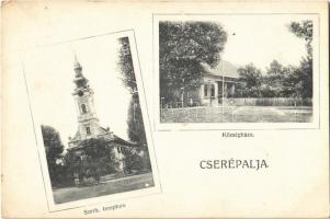 1915 Cserépalja, Crepaja; Szerb ortodox templom, Községháza / Serbian Orthodox church, town hall (EK)