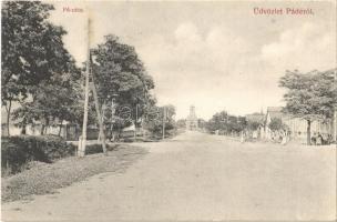 1909 Pádé, Padej; Fő utca, templom / main street, church (EK)