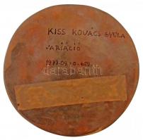 Kiss Kovács Gyula (1922-1984) 1977. "Variáció" Br plakett (100mm) T:2