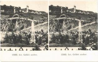 Budapest XI. Szent Gellért szobor. Würthle & Sohn Nachfolger sztereó képeslap / stereo postcard