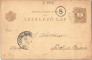 3 db Ezredéves Kiállítás művészlap barna 2 Kr Ga. díjjegyes lap / 3 Hungarian Millennium Exposition ...