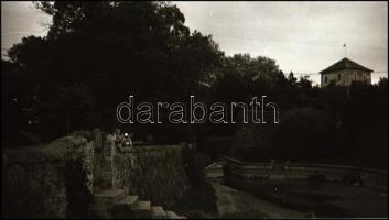 1938 Tata és Tatatóváros, tájrészletek, emberek, 26 db fotónegatív, 7×2 cm