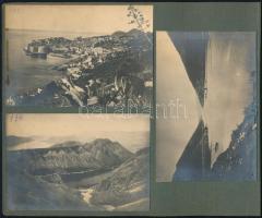 M. kir. folyamőrök és M. kir. révfőkapitányság fertőtlenítő hajó, 2 db albumlapra ragasztott fotó + ...