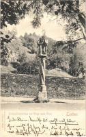 1903 Leoben, Dreihufeisenkreuz am Wege nach Göss / Trinity statue
