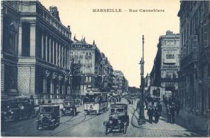 Marseille, Rue Cannebiere / street, automobiles, tram