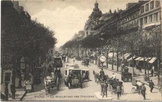 1914 Paris, Le Boulevard des Italiens / street, autobuses