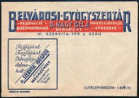 Dr. Nagy Béla Belvárosi Gyógyszertár (Budapest Szervita tér) receptboríték