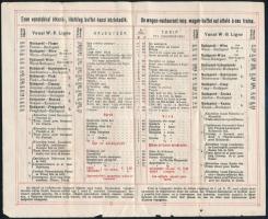 1906 Nemzetközi vasúti hálókocsi és európai nagy express vonatok társasága étkező kocsi árjegyzék, m...