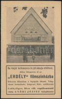 1943 Erdély Filmszínház Csákyliget kinyitható kártyanaptár térképpel