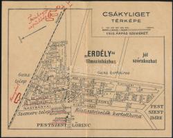 1943 "Erdély" Filmszínház Csákyliget kinyitható kártyanaptár térképpel