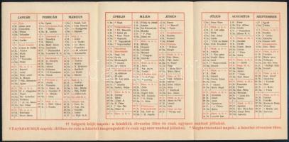 1939 Magyarországi Szalézi Intézetek kártyanaptára, kinyitható, térképpel