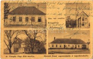 1944 Röjtökmuzsaj, Röjtök; Római katolikus templom, közjegyzőség, dr. Verseghy Nagy elek kastélya, Horváth József nagyvendéglője és vegyeskereskedése. Aigner Lajos kiadása (Rb)