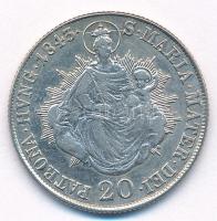 1843B 20Kr Ag "V. Ferdinánd" (6,62g) T:2-
Huszár: 2081., Unger III.: 1419
