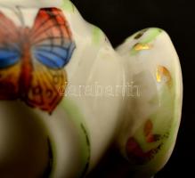 Herendi Viktória mintás kis kiöntő, kézzel festett, jelzett, kopásnyomokkal, m: 6,5 cm