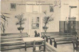 1916 Gyergyószentmiklós, Gheorgheni; Fogarassy Tanintézet, Óvoda, belső, magyar zászló / school interior, kindergarten, nursery, interior, Hungarian flag