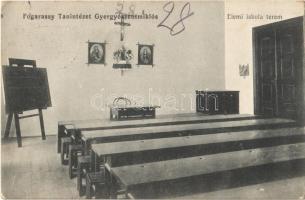 1916 Gyergyószentmiklós, Gheorgheni; Fogarassy Tanintézet, Elemi iskola terem, belső / elementary school, classroom, interior + "K.u.K. Feldpostamt 283"