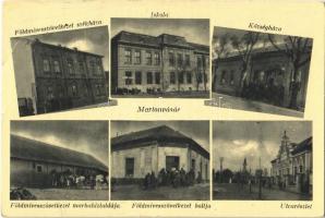 1950 Martonvásár, Földmívesszövetkezet székháza, iskola, községháza, Földmívesszövetkezet marhahízlaldája és boltja, utcarészlet (EK)