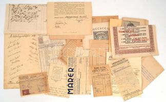 cca 1900-1940 Vegyes papírrégiség anyag: Klein és Ludwig nyomda dolgozói és egyéb anyagok