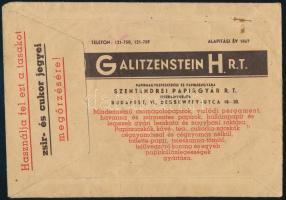 Galitzenstein H. Rt. Szentendrei Papírárugyár Rt. reklámos papírtasakja