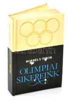 Borbély Tibor: Olimpiai sikereink. Bp., 1980., Ságvári Endre Könyvszerkesztőség. Kiadói egészvászon kötés, a borítón kopásnyomokkal. Megjelent 2500 példányban, ebből 500 számozott. Számozott (500/118.) példány.