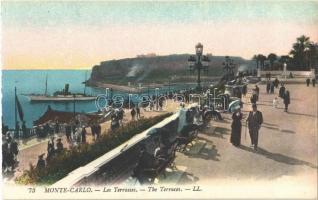 Monte-Carlo, Les Terrasses / The Terraces, ship, from postcard booklet