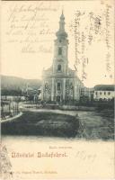 1899 Budapest XXII. Budafok, Katolikus templom. Ifj. Simon József kiadása