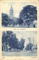 1942 Lövő, Római katolikus templom, utcarészlet (Rb)