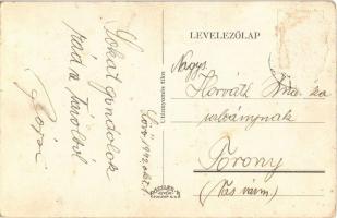 1942 Lövő, Római katolikus templom, utcarészlet (Rb)