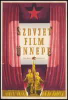 1953 Szovjet Film Ünnepe - kisplakát, kis szakadással, 23,5×16,5 cm