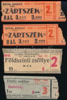 1941-1942 4 db mozijegy (Royal Apollo, Hollywood Filmszalon, stb.)