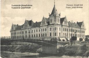 1906 Temesvár, Timisoara; Józsefváros, Ferenc József híd, Horgony Kávéház / Iosefin, bridge, cafe