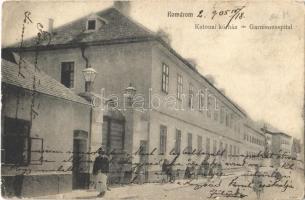 1905 Komárom, Komárnó; Katonai kórház / Garnissonspital / military hospital (ázott sarkak / wet corners)