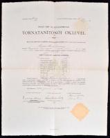 1907 Polgáriskolai és tornatanítónői oklevél, 2 db