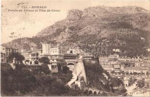 Monaco, Palais du Prince et Tete de Chien / The Princes Palace and the Tete de Chien (Dogs Head) mountain