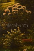 Mezei jelzéssel: Virágos domboldal. Olaj, vászon (lyukas, foltos), hibás keretben, 60×50 cm