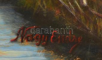 Nagy Endre (?-): Parasztház. Olaj, farost, keretben, 54×77 cm