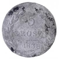 Lengyelország / Kongresszusi Lengyelország 1838. 5gr Ag technológiai hibás veret (0.1920) T:2- patin...