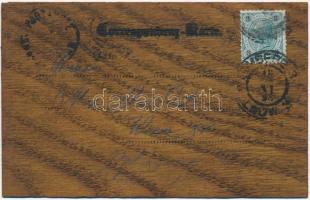 1898 Rabbi, héber felirattal. Kézzel rajzolt és festett egyedi lap fakéregből / Rabbi, Hebrew text. ...