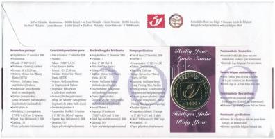 Belgium 2000. "Szent év" fém emlékérem érmés borítékban, alkalmi bélyegzéssel és 17F/0.42E...