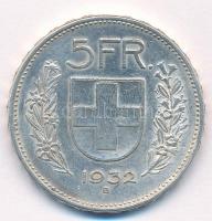 Svájc 1932B 5Fr Ag T:1- kis ph.  Switzerland 1932B 5 Francs Ag C:AU small edge error Krause KM#40