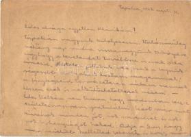 1943 Szász György zsidó 103/3 t.m.szd. KMSZ (közérdekű munkaszolgálatos) levele feleségének Szász Kl...
