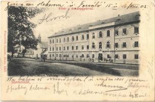 1903 Szomolnok, Schmölnitz, Smolník; Fő tér, dohánygyár. Wlaszlovits Gusztáv kiadása / main square, tobacco factory (EK)