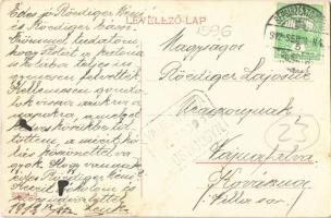 1912 Sepsiszentgyörgy, Sfantu Gheorghe; M. kir. dohánygyár / tobacco factory + "VAJNAFALVA POST...