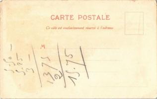 Menton, Le pont St Louis / general view, bridge. Künzli freres Nr. 495. Art Nouveau, floral, litho (...