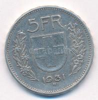 Svájc 1931B 5Fr Ag T:2 kis ph.  Switzerland 1931B 5 Francs Ag C:XF small edge error Krause KM#40