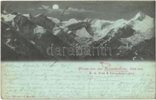 1899 Schmittenhöhe (Zell am See), K. k. Post & Telegraphen-Amt, Grossglockner / K.u.K. post and telegraph office, mountains. Verlag v. C. Haschke (EK)