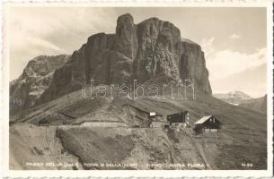 1936 Passo Sella (Südtirol), Torri di Sella, Rifugio Maria Flora / Sella Pass, Sella Towers, chalet, shelter, automobile, mountains